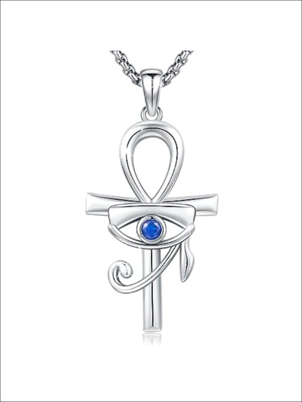 925 Sterling Silver Celtic Cross Pendant Necklace Evil Eye Ankh Jewelry Unisex